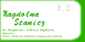 magdolna stanicz business card